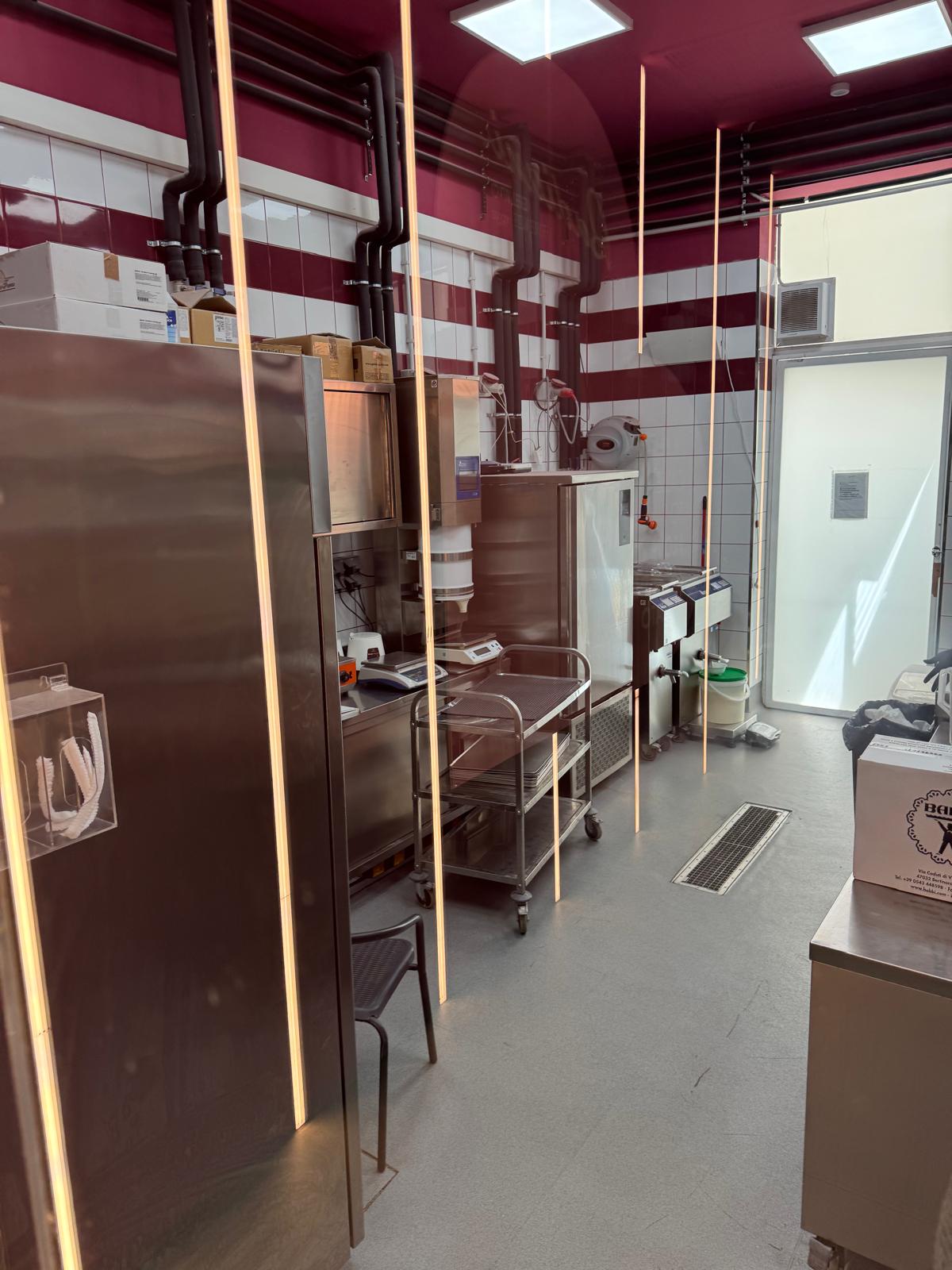 Commercial kitchen equipment and prep area