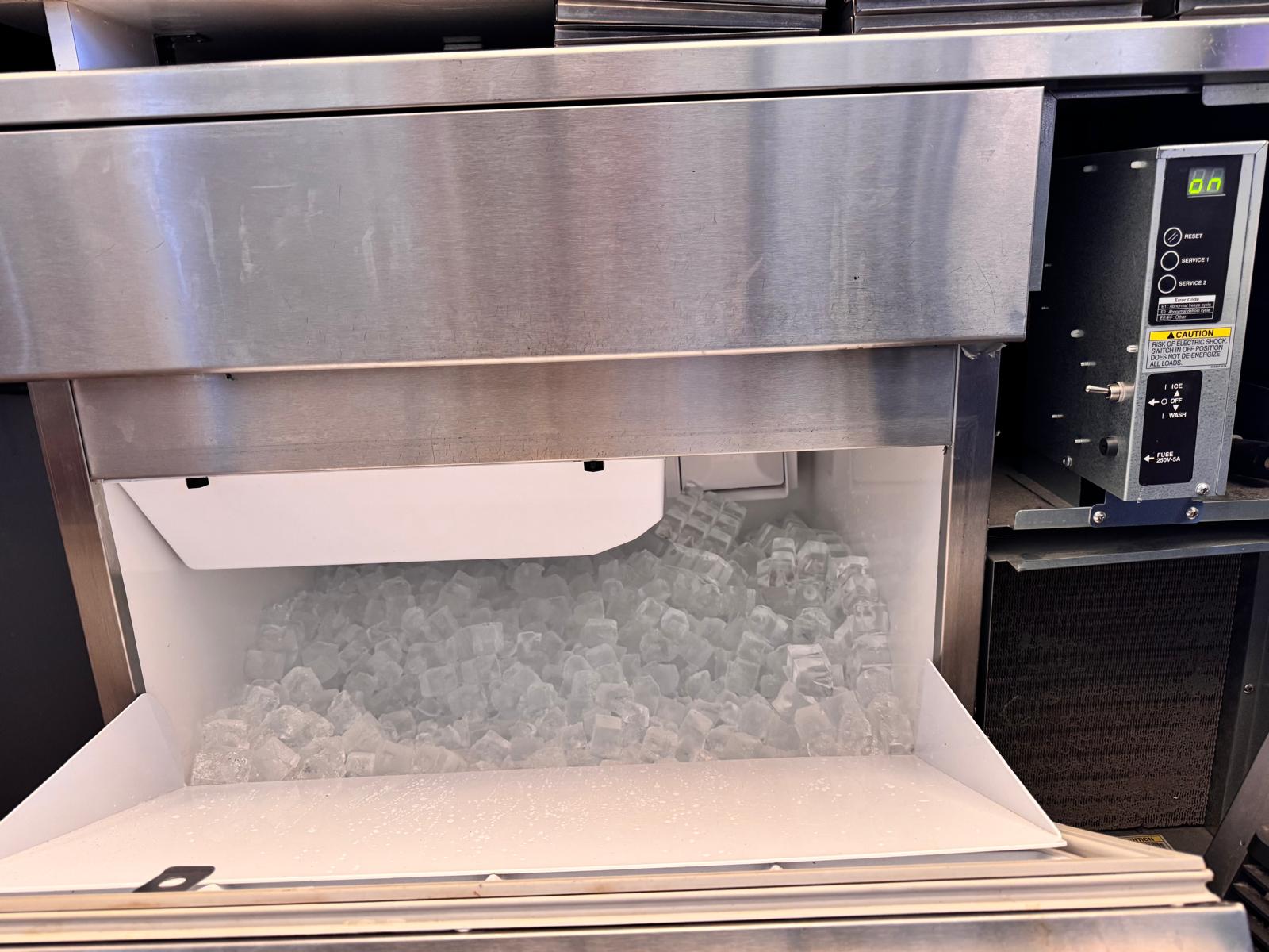 Commercial ice machine making ice